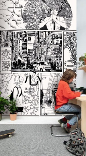 Caselio 105219005 Pimp My Wall Manga World S - mural komiksowy