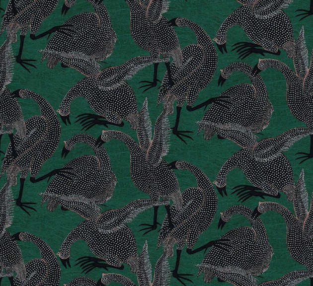 Khroma TER101 Terra Guinea Emerald - tapeta z motywem perliczek