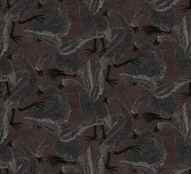 Khroma TER104 Terra Guinea Chocolate - tapeta z motywem perliczek