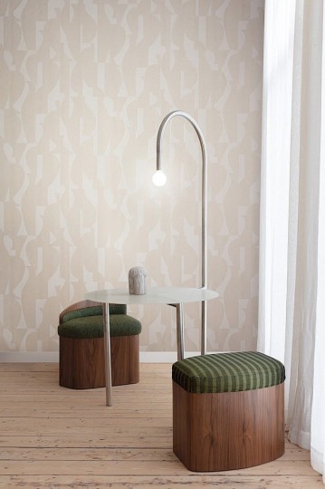 Khroma TER301 Terra Tasos Oyster - tapeta z motywem geometrycznych kształtów