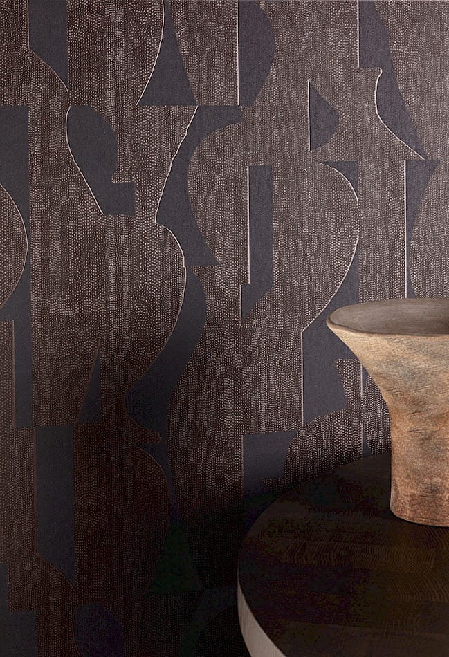 Khroma TER304 Terra Tasos Chocolate - tapeta z motywem geometrycznych kształtów