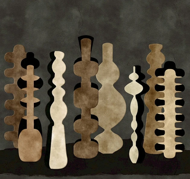 Khroma DGPOT1032 Terra Guinea Potteries Clay 260 cm - mural z motywem totemu