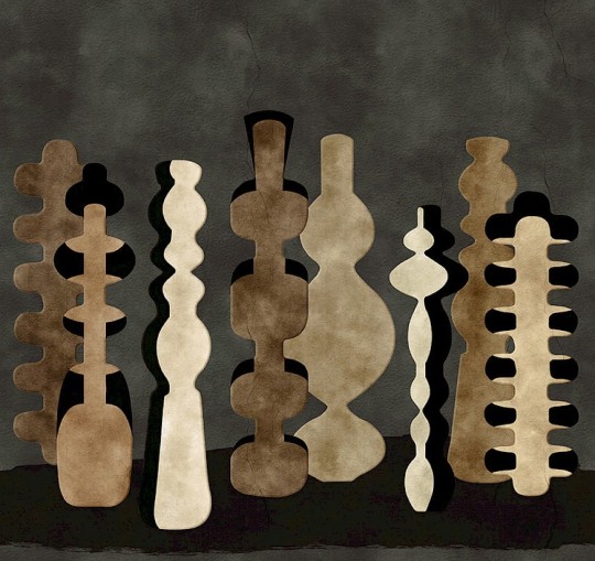 Khroma DGPOT1033 Terra Guinea Potteries Clay 300 cm - mural z motywem totemu