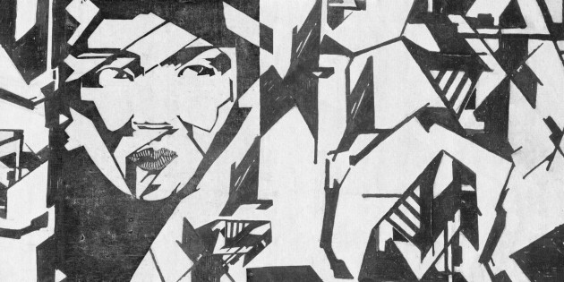 Dekorami Adriana 1 - mural geometryczny z twarzą