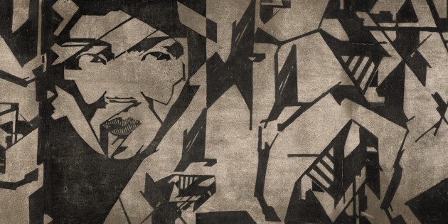 Dekorami Adriana 2 - mural geometryczny z twarzą