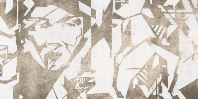 Dekorami Adriana 3 - mural geometryczny z twarzą