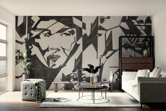 Dekorami Adriana 3 - mural geometryczny z twarzą