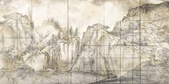 Dekorami Shangri-La 1 - mural górska przełęcz