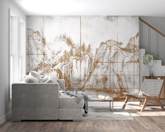 Dekorami Shangri-La 4 - mural górska przełęcz