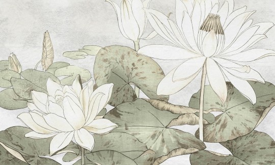Dekorami Hasu 2 - mural w lilie wodne