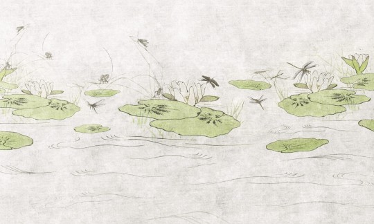 Dekorami Lilly Pond 4 - mural z liśćmi na tafli wody