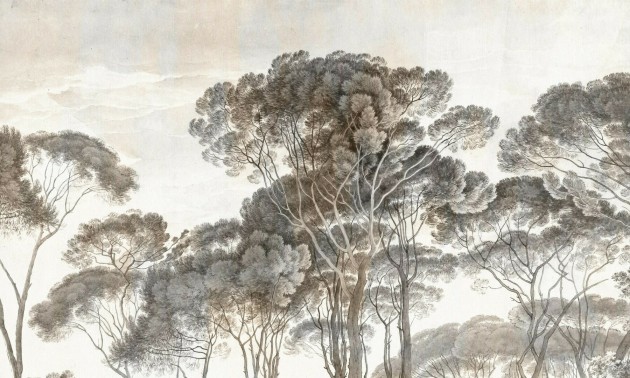 Dekorami Pino Day - mural drzewa