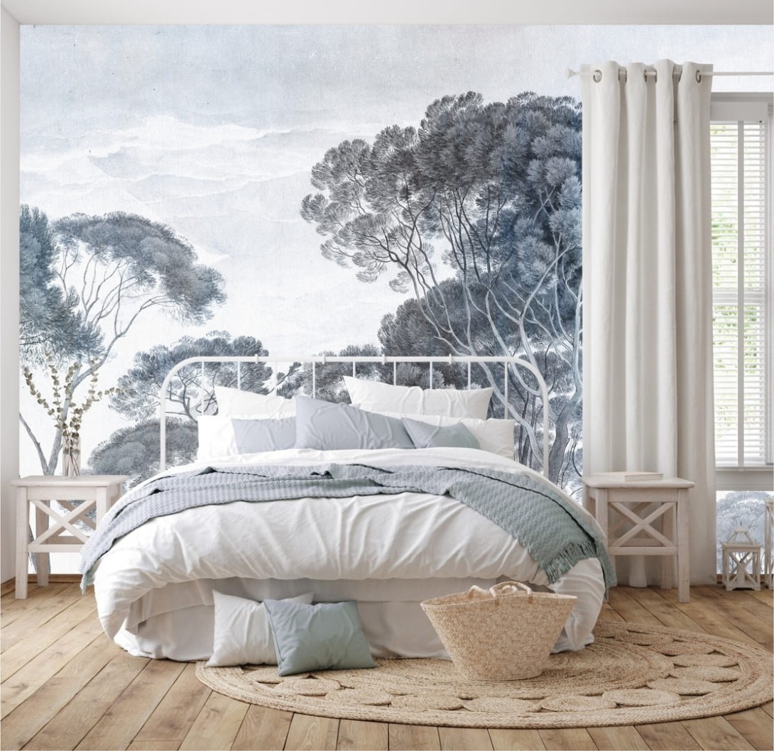 Dekorami Pino Day - mural drzewa