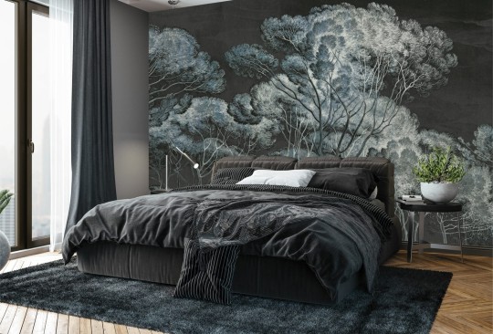 Dekorami Pino Night 2 - mural drzewa