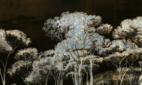 Dekorami Pino Night 5 - mural drzewa