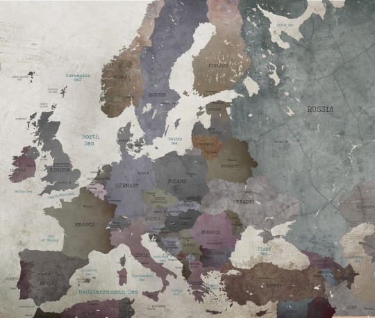 Dekorami Visit Europe A - mural z mapą