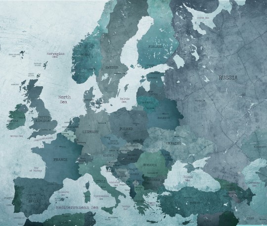 Dekorami Visit Europe B - mural z mapą