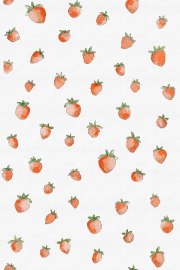 Rebel Walls R18700 Cottage Cool Berry Cute Red - mural z motywem truskawek na tle kropek