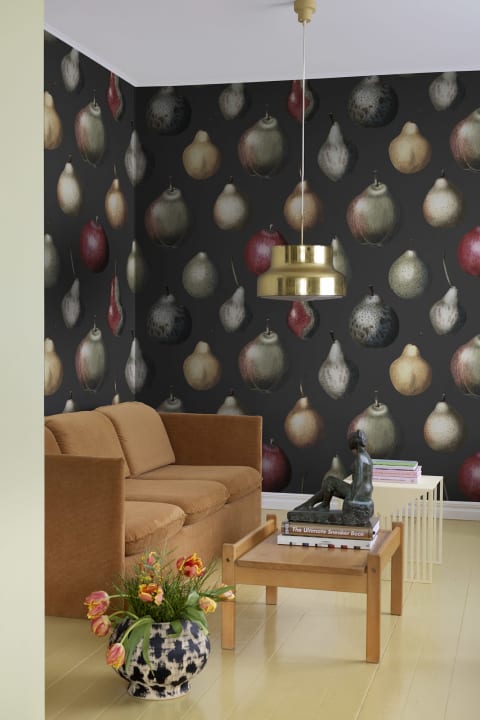 Rebel Walls R18690 Cottage Cool Vintage Pear Midnight - mural gruszki