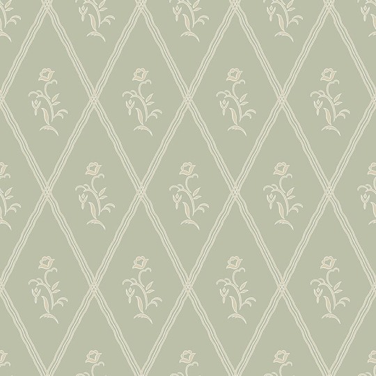 Boras Tapeter 5508 Swedish Grace Signe - tapeta kwiatki w rombach