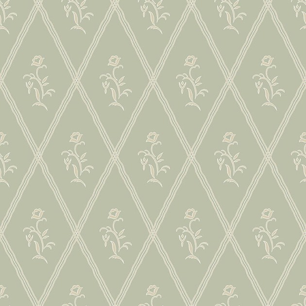 Boras Tapeter 5508 Swedish Grace Signe - tapeta kwiatki w rombach