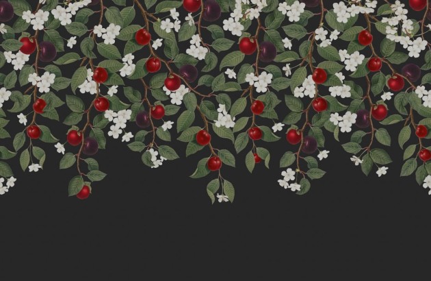 Rebel Walls R18714 Cottage Core Mirabelle Midnight - mural z motywem śliwek