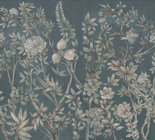 Rebel Walls R18728 Cottage Core Silk Floral Petrol - mural z motywem kwiatów