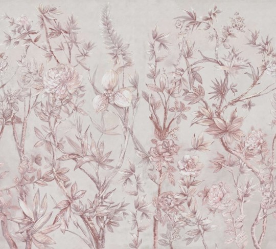 Rebel Walls R18730 Cottage Core Silk Floral Dusty Pink - mural z motywem kwiatów