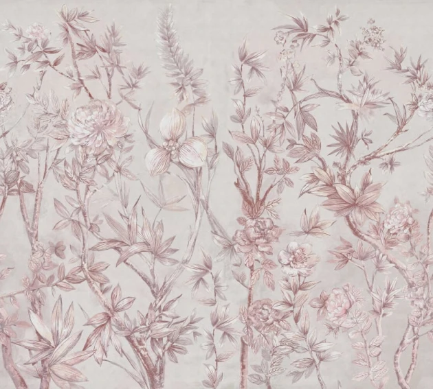 Rebel Walls R18730 Cottage Core Silk Floral Dusty Pink - mural z motywem kwiatów