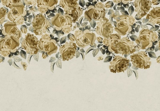 Rebel Walls R18707 Cottage Core Rose Plenty Yellow - mural róże