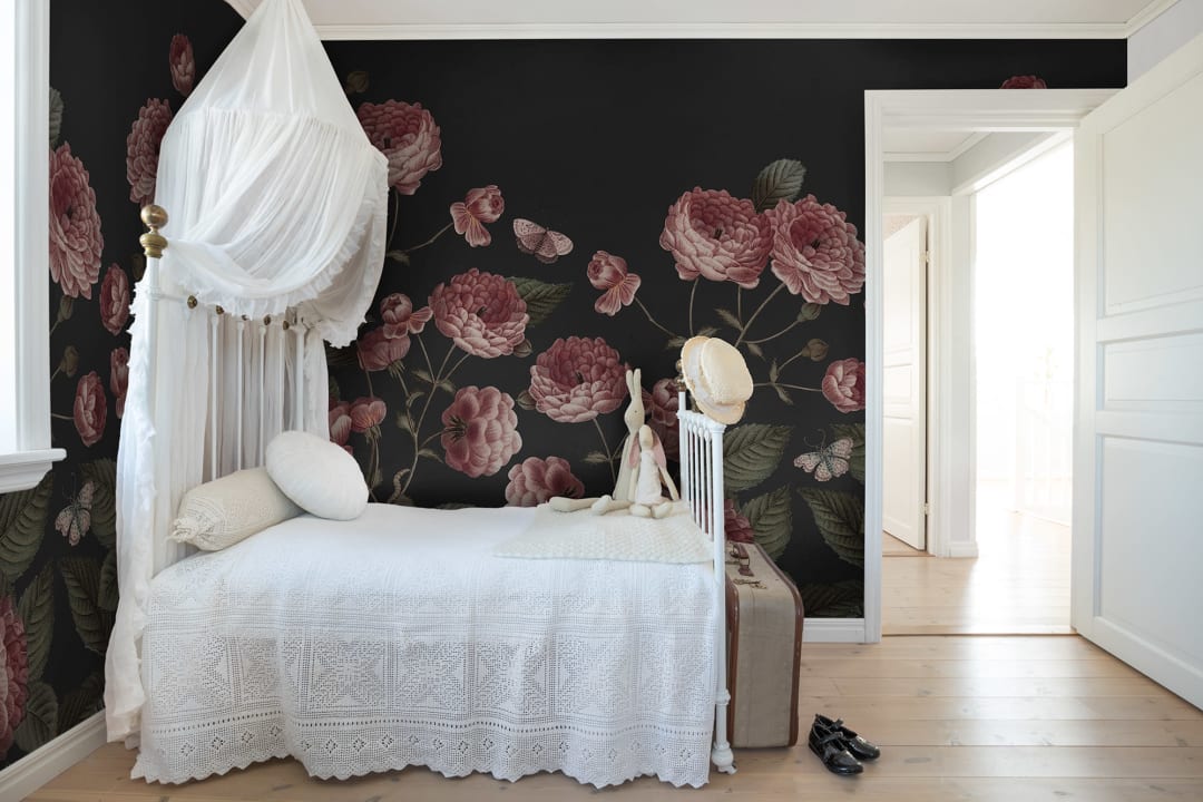 Rebel Walls R18693 Cottage Core Sweet Buttercups Midnight - mural z motywem jaskrów