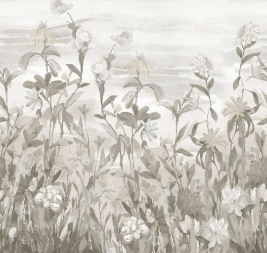 Rebel Walls R18685 Cottage Core Misty Garden Sand - mural łąka