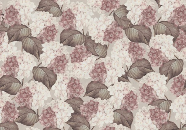 Rebel Walls R18675 Cottage Core Hydrangea Sand - mural w kwiaty hortensji