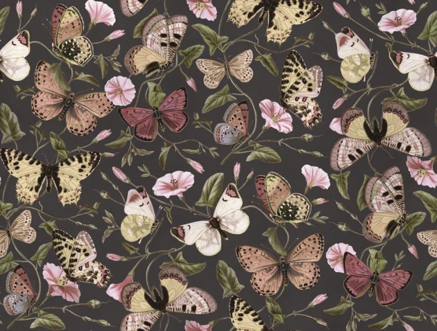 Rebel Walls R18674 Cottage Core Butterflies Midnight - mural motyle