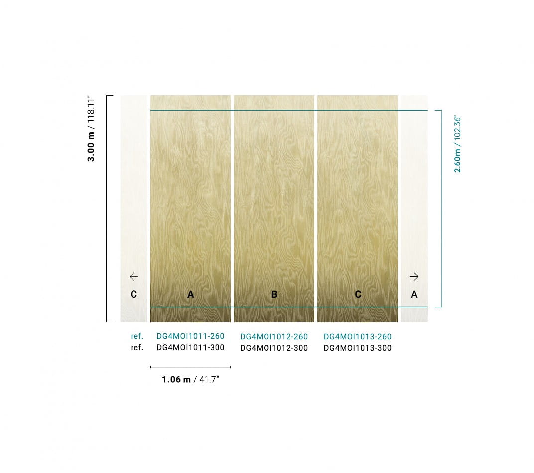 Khroma DG4MOI1011 Wall Designs IV Moiré 260 cm - mural z motywem drewnianej powierzchni