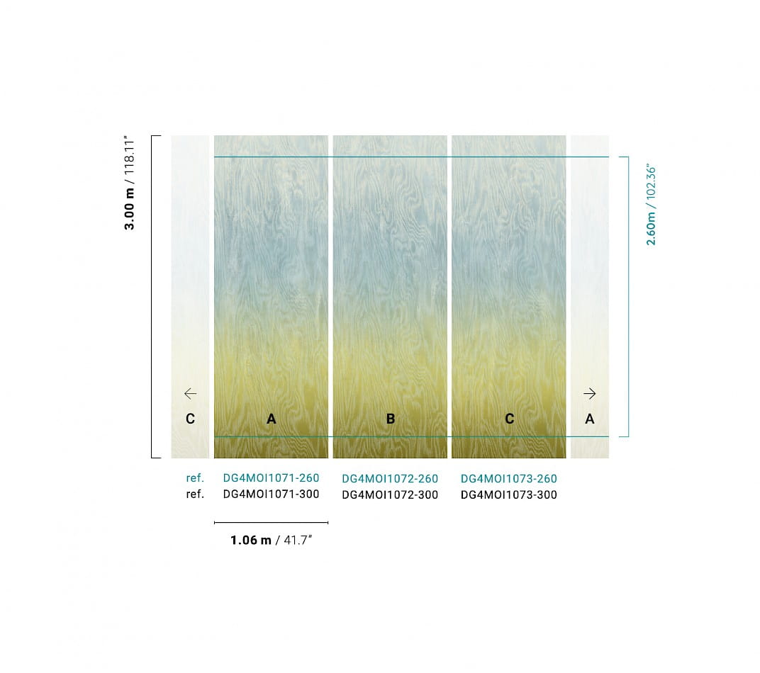Khroma DG4MOI1071 Wall Designs IV Moiré Sea 300 cm - mural z motywem drewnianej powierzchni