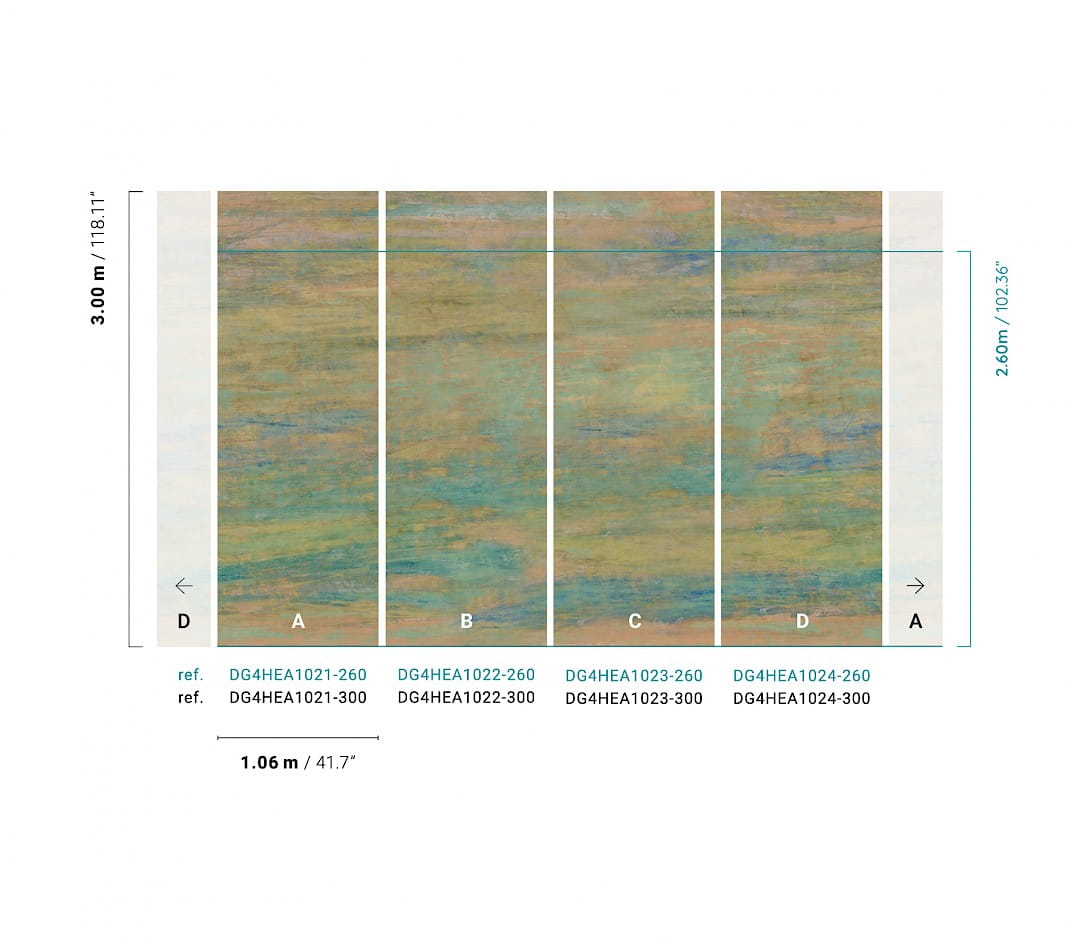 Khroma DG4HEA1024 Wall Designs IV Heather Moss 300 cm - mural z motywem lnu
