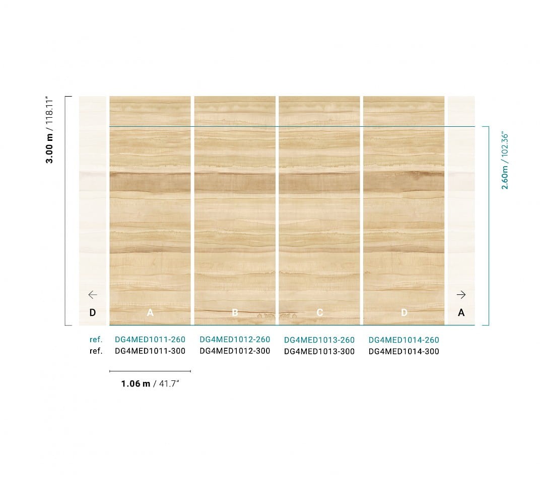 Khroma DG4MED1013 Wall Designs IV Medite Linen 260 cm - mural z motywem warstw