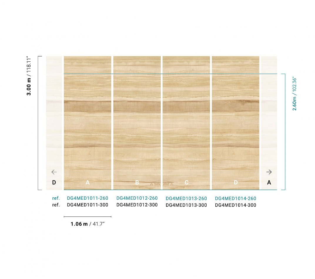 Khroma DG4MED1011 Wall Designs IV Medite Linen 300 cm - mural z motywem warstw