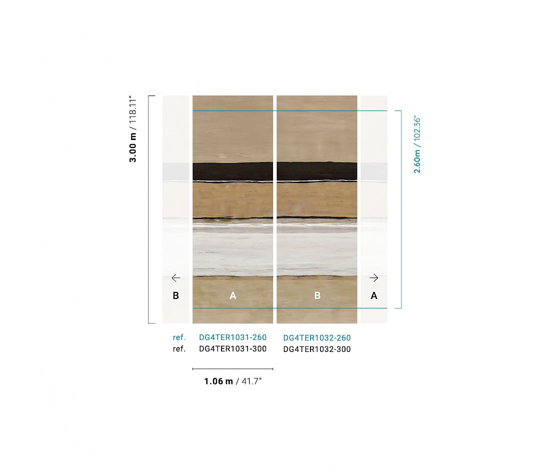 Khroma DG4TER1031 Wall Designs IV Terava Athene 260 cm - mural z motywem poziomych pasów
