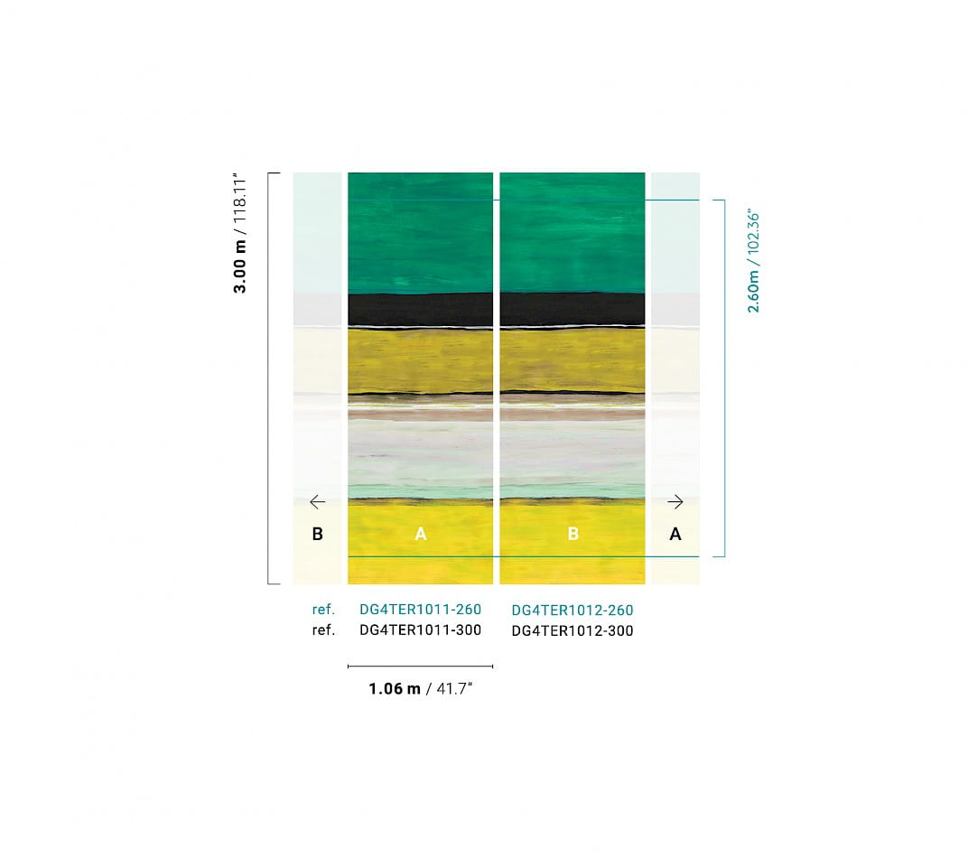Khroma DG4TER1012 Wall Designs IV Terava Sahara 300 cm - mural z motywem poziomych pasów
