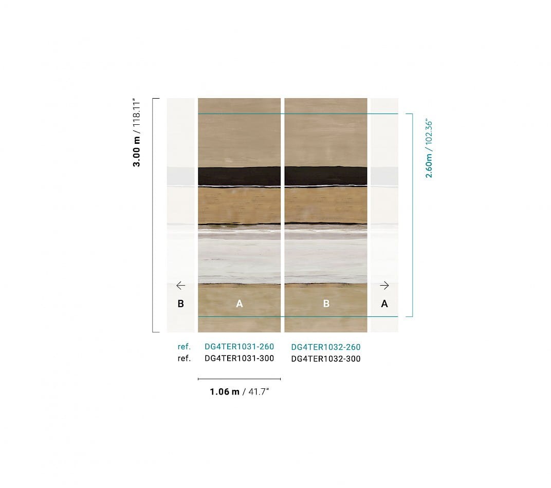 Khroma DG4TER1031 Wall Designs IV Terava Athene 300 cm - mural z motywem poziomych pasów