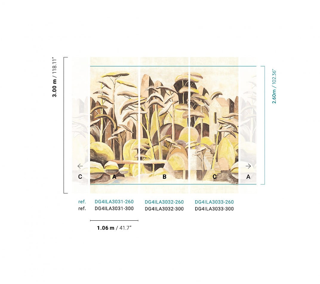 Khroma DG4ILA3033 Wall Designs IV Cerreto Sun 260 cm - mural z motywem wysokich drzew i skał