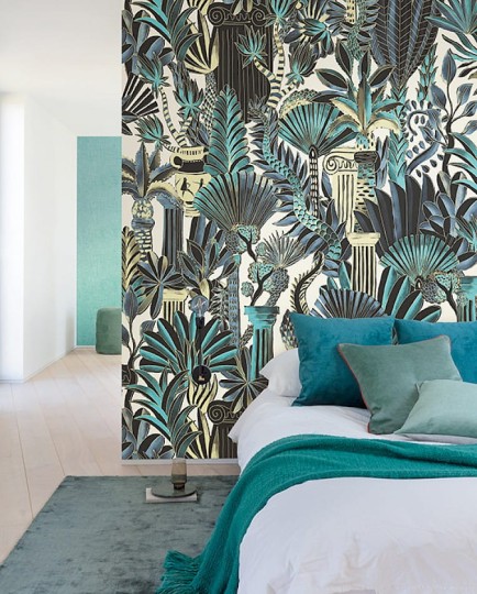 Khroma DG4TRE1021 Wall Designs IV Tresor Lime 260 cm - mural z motywem liści i kolumn