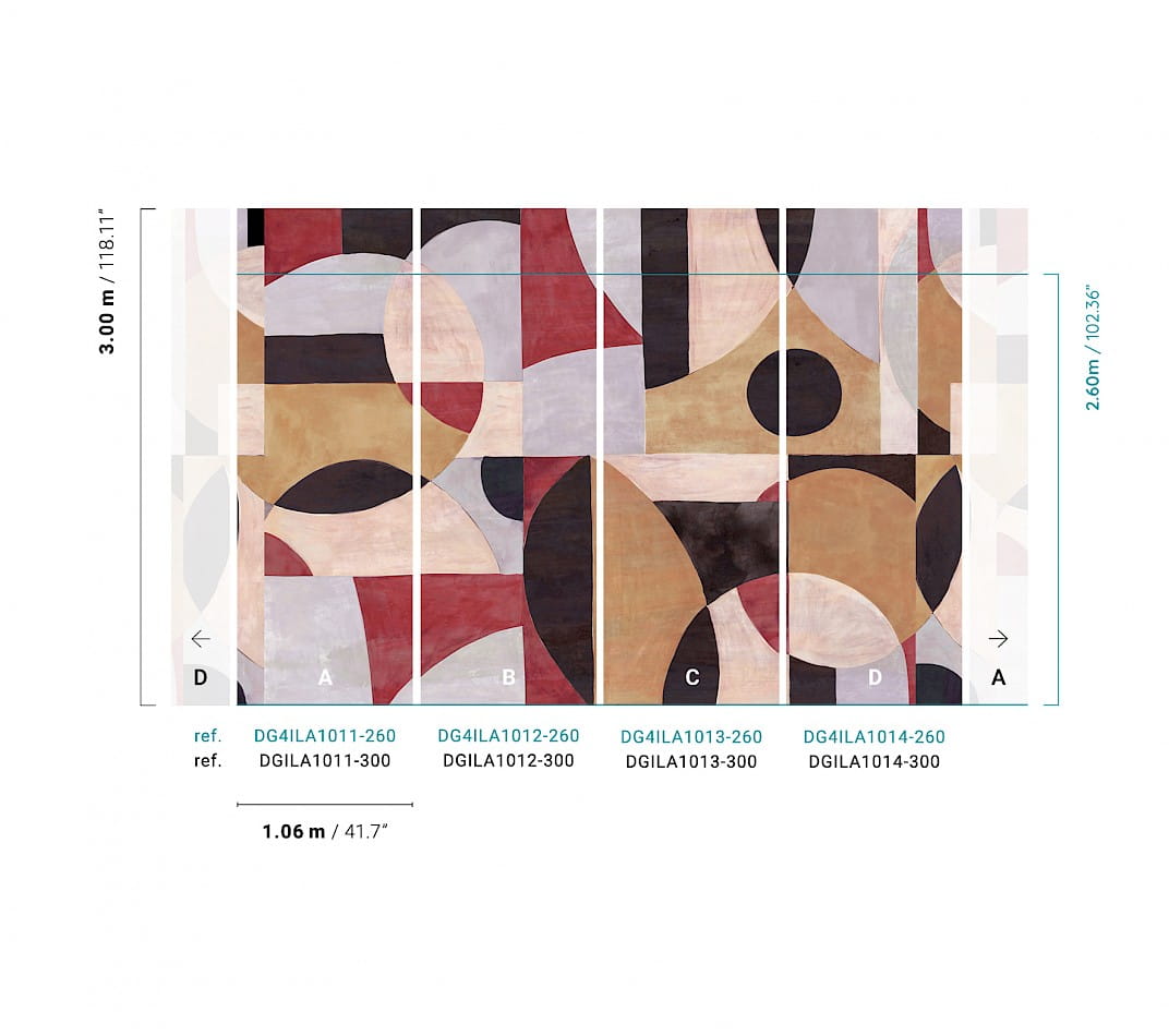 Khroma DGILA1012 Wall Designs IV Patina Spice 260 cm - mural geometryczny