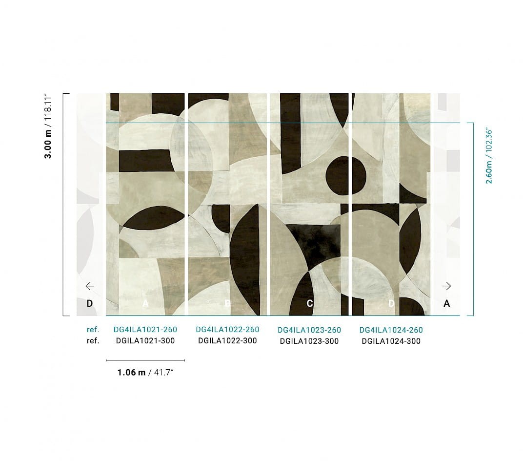 Khroma DGILA1023 Wall Designs IV Patina Desert 260 cm - mural geometryczny