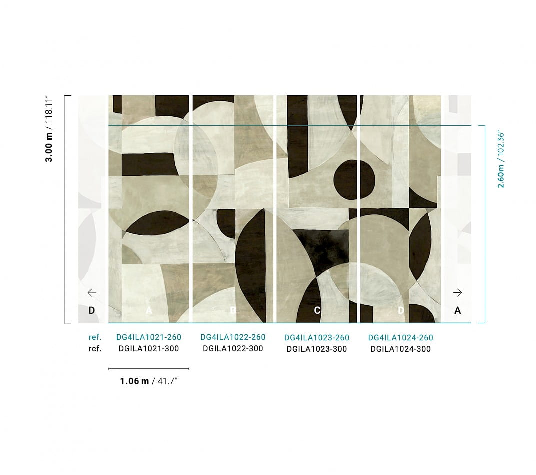 Khroma DGILA1024 Wall Designs IV Patina Desert 300 cm - mural geometryczny