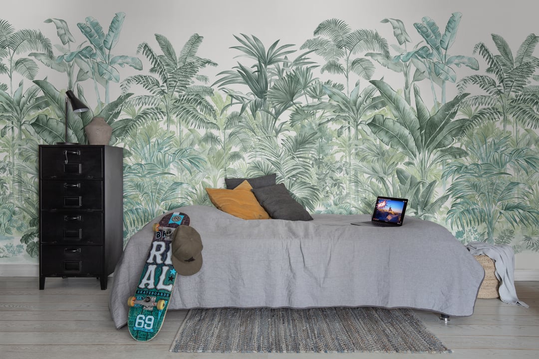 Rebel Walls R15902 Bouquet Pride Palms Emerald - mural egzotyczny