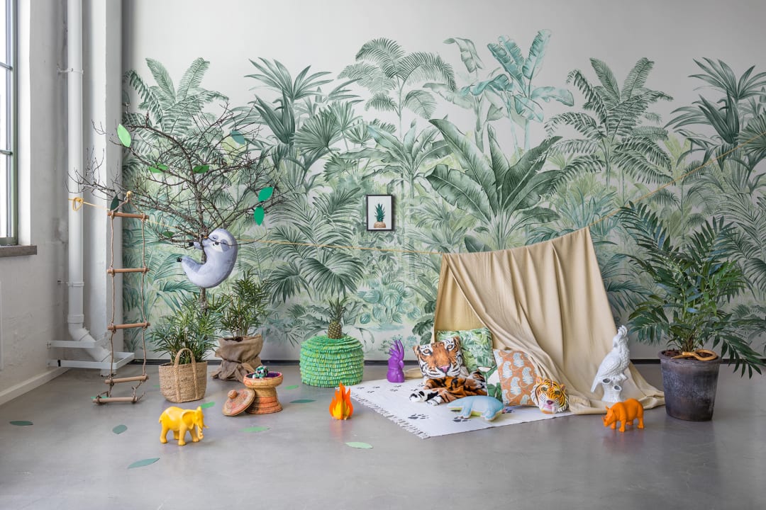 Rebel Walls R15902 Bouquet Pride Palms Emerald - mural egzotyczny