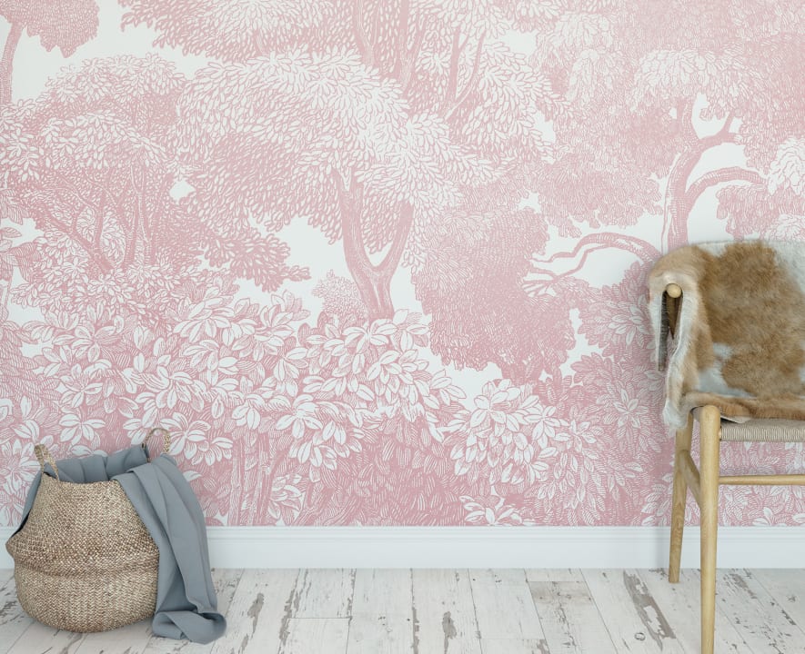 Rebel Walls R13057 Dusty Pink Bellewood Pink - mural las różowy